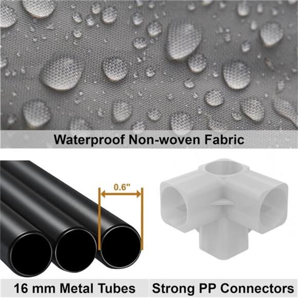 Portable Closet Wardrobe, 51-Inch Clothes Organizer with 2 Hanging Rods - Picture 4 of 8